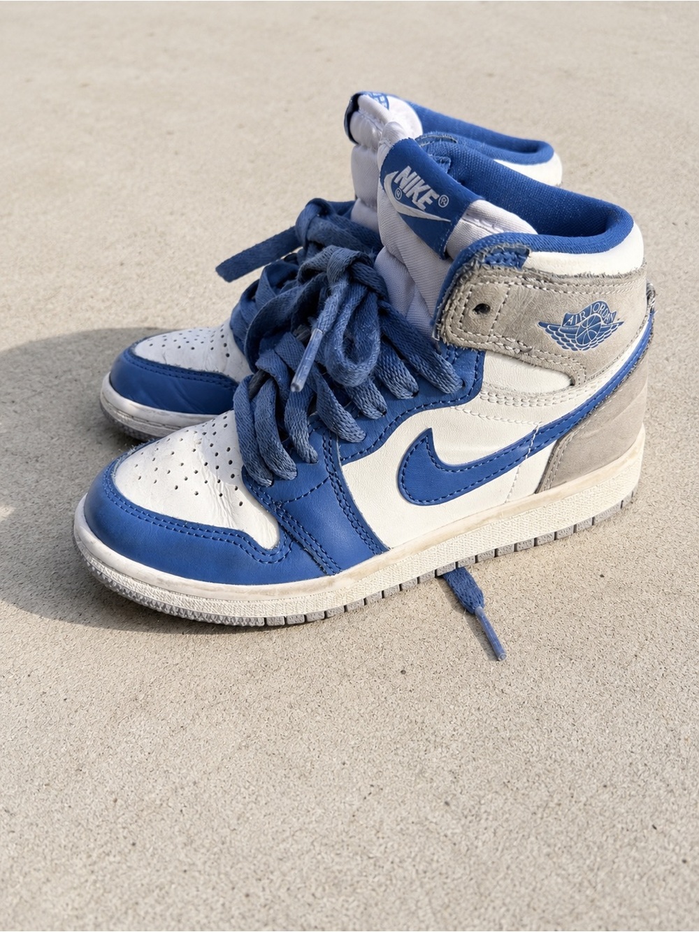 Nike Jordan 1 Blue and White High-Top Sneakers sz 12c